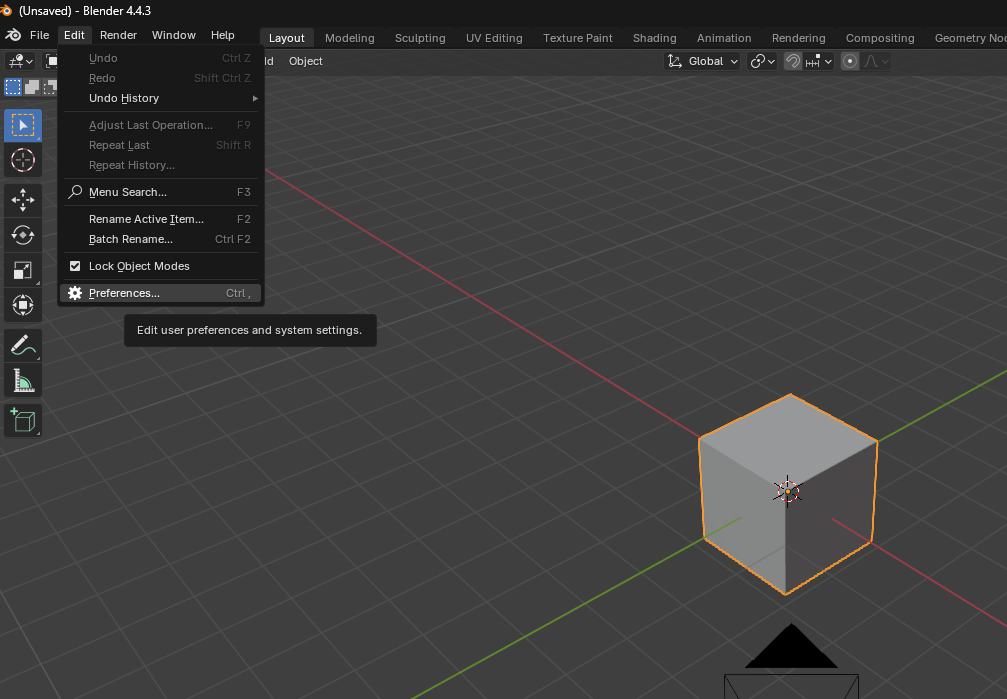Blender main interface