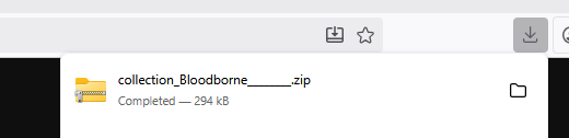 Downloaded zip in browser