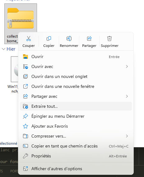 Extract option right-click